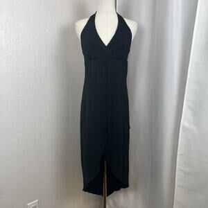 VTG City Triangles Dress Womens Large Glitter Babydoll Halter Hi Low‎ Y2K Fairy